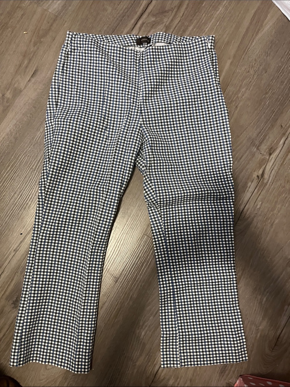 Crosby women’s Gingham Pull-On Pants - Black- blue - gray and White